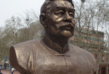 吉林鲁迅胸像名人铜雕是中领雕塑公司定制的一款…
