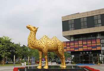 吉林闪亮可爱的不锈钢骆驼雕塑