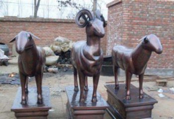 吉林绵羊铸铜雕塑，仿铜动物雕塑