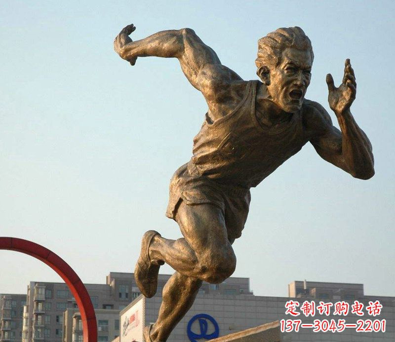 吉林男人跑步运动人物铜雕