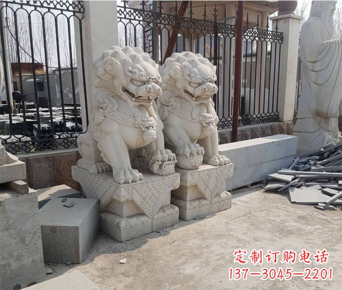 吉林大理石狮子雕塑,充满豪迈气派