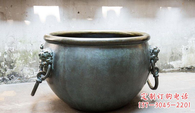 吉林精美青铜水缸雕塑，赏心悦目
