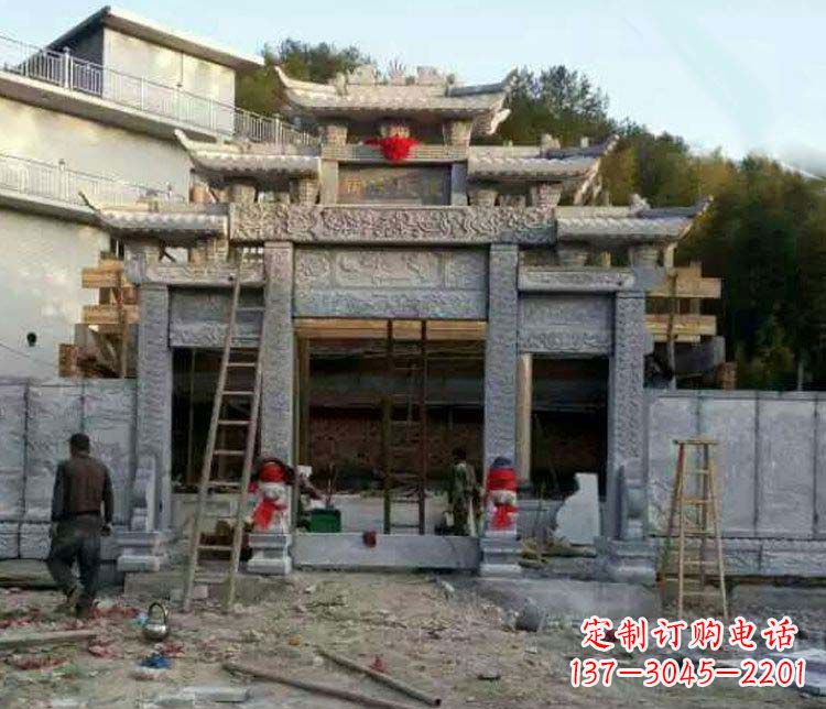 吉林三门仿古石雕牌坊打造质感升级的精致建筑