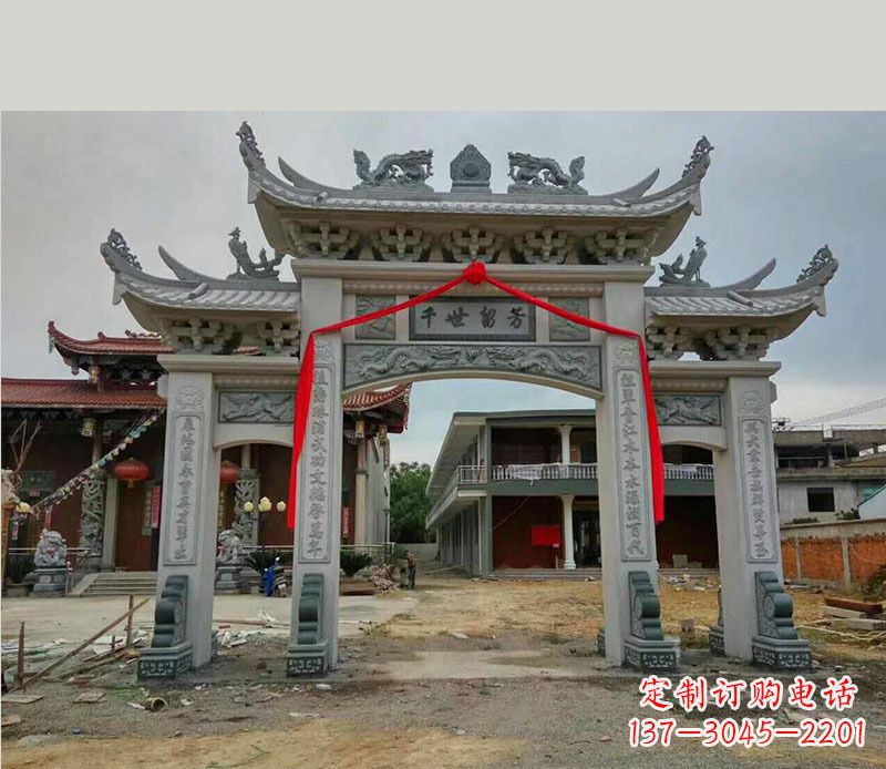 吉林以传统工艺为源的独特牌坊石雕