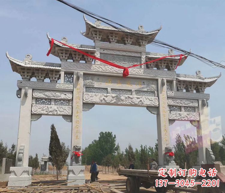吉林中领雕塑-大理石牌坊石雕