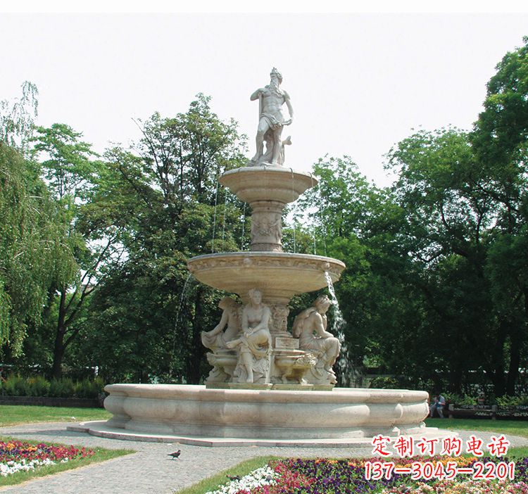 吉林石雕跌水喷泉塑型,给园林增添美感