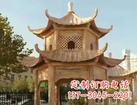 吉林石雕小区景观双层凉亭