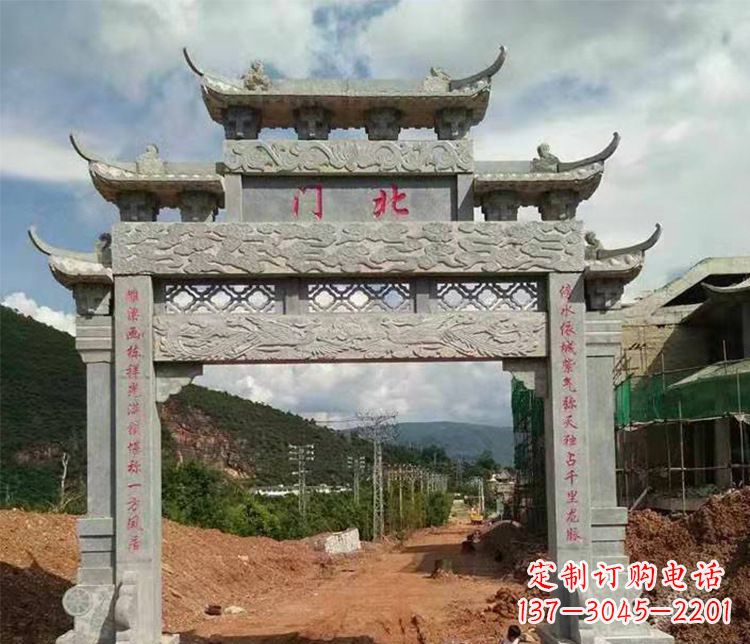 吉林石牌坊单门牌坊石雕