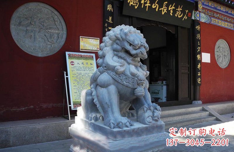 吉林石狮子寺庙门口石雕