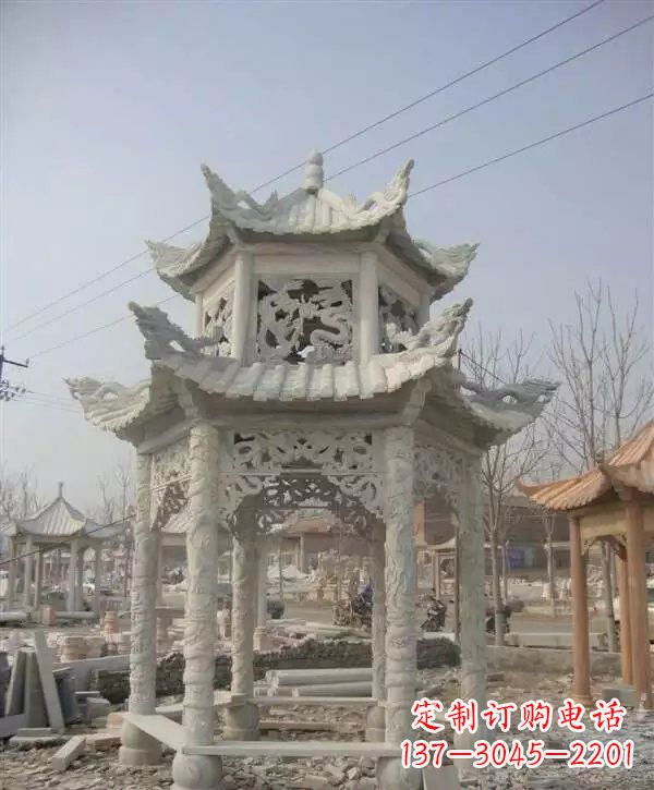 吉林双层凉亭石雕
