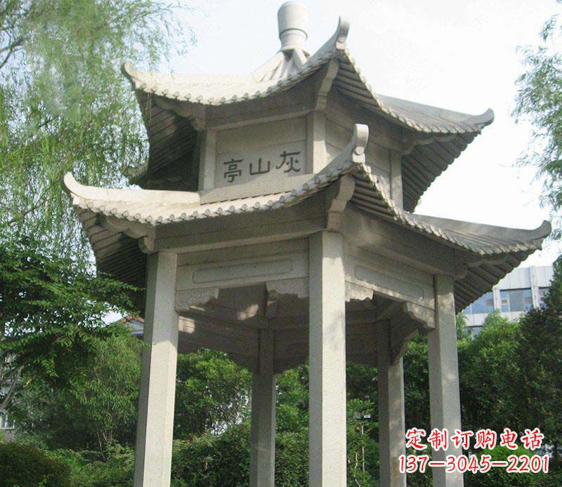吉林双层石凉亭石雕