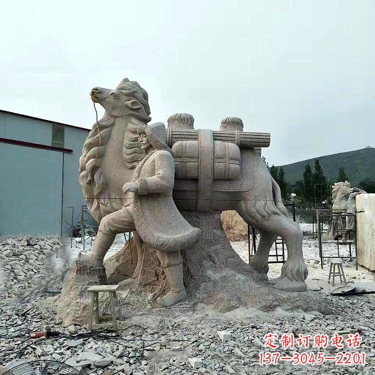 吉林丝绸之路骆驼情景石雕