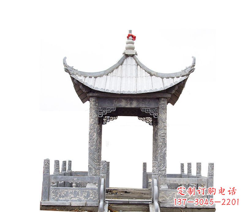 吉林四角仿古石凉亭石雕