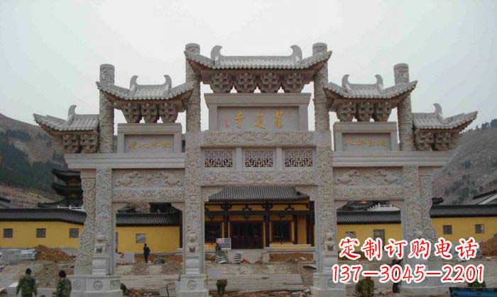 吉林寺庙景观三门五楼石牌坊