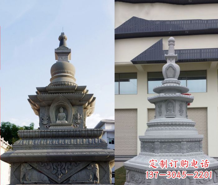 吉林寺庙景观舍利塔石雕 (3)
