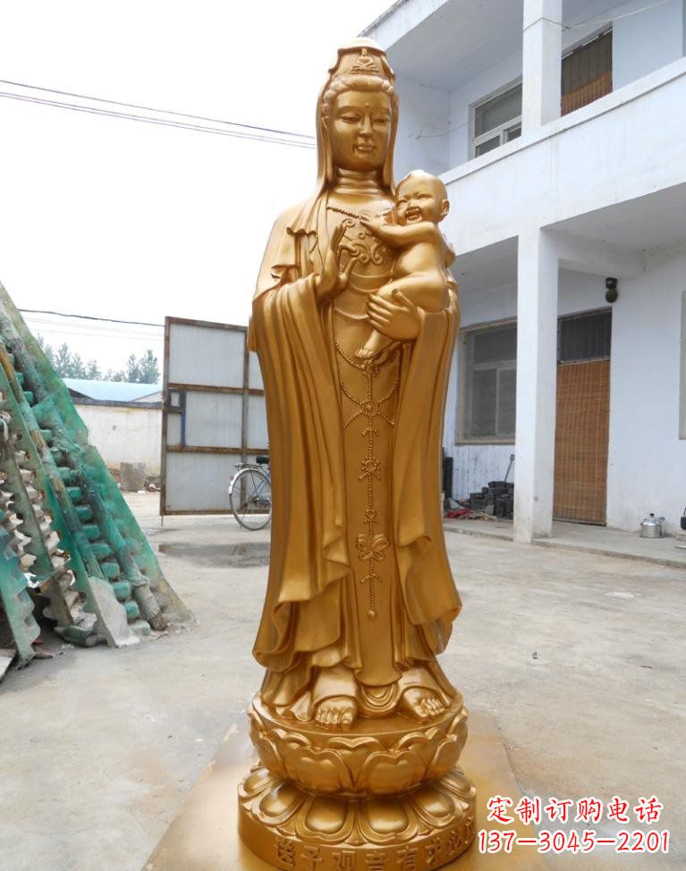 吉林寺庙立式送子观音铜雕
