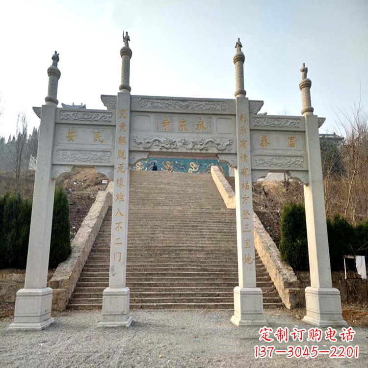 吉林寺庙入口无楼牌坊