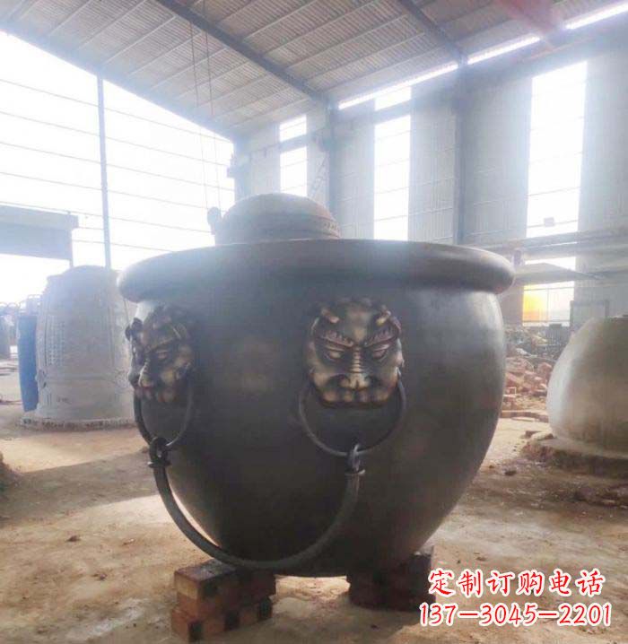 吉林寺庙水缸铜雕