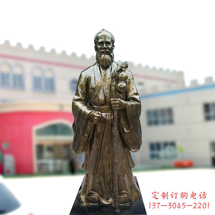 吉林孙思邈仿铜玻璃钢雕塑-医院著名医学人物雕像