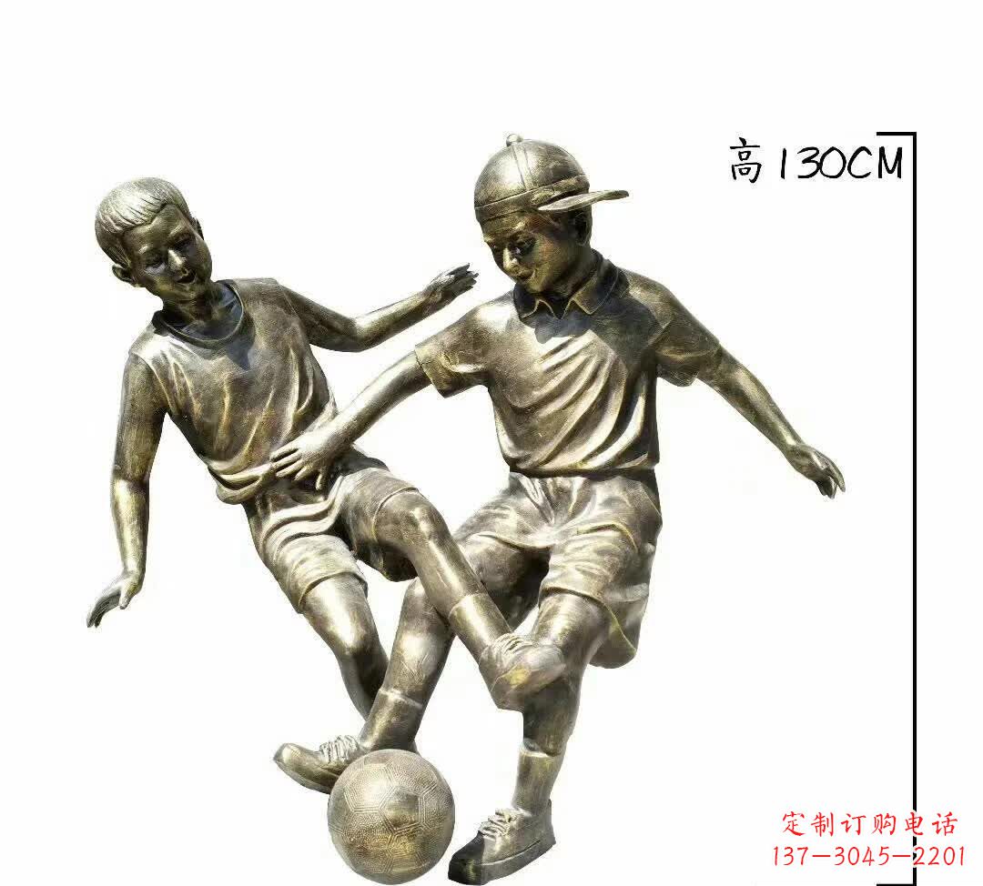 吉林踢足球人物铜雕112