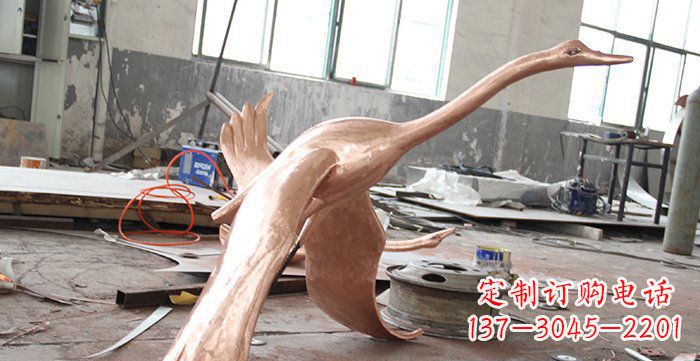 吉林天鹅铸铜动物铜雕