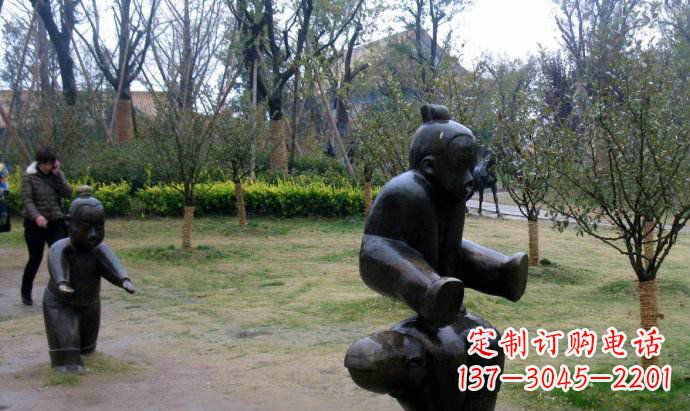 吉林跳山羊公园人物铜雕
