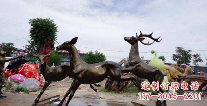 吉林跳跃的小鹿铜雕