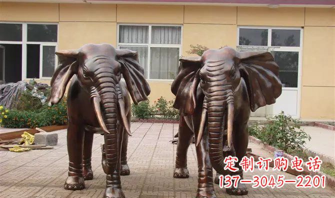 吉林铜雕大象公司门口动物雕塑