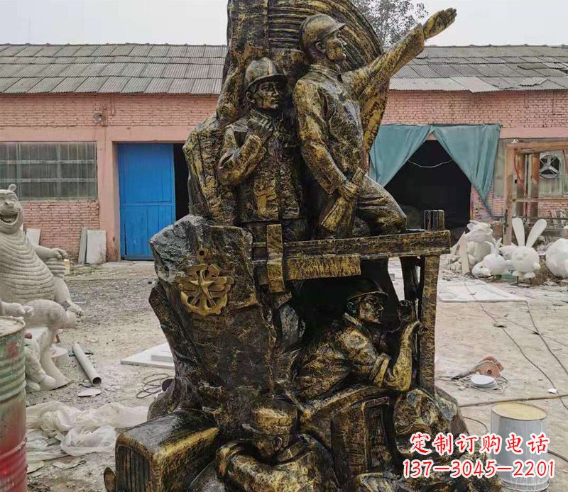 吉林铜雕广场解放战士雕塑
