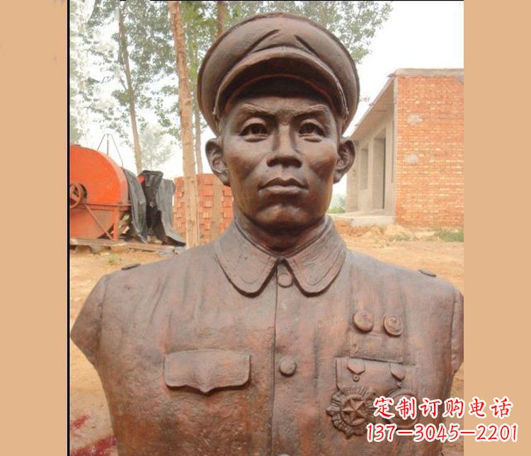 吉林铜雕广场军人胸像雕塑