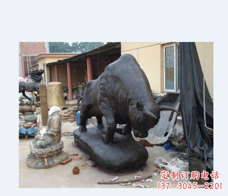 吉林铜雕广场水牛动物雕塑