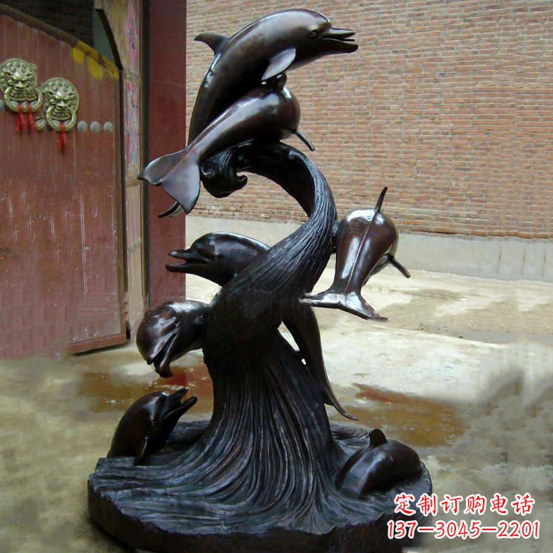 吉林铜雕海豚景观雕塑