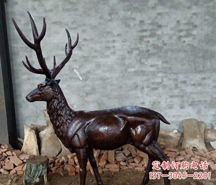 吉林铜雕户外公园动物雕塑鹿摆件
