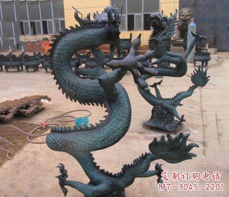 吉林铜雕户外装饰神龙雕塑摆件