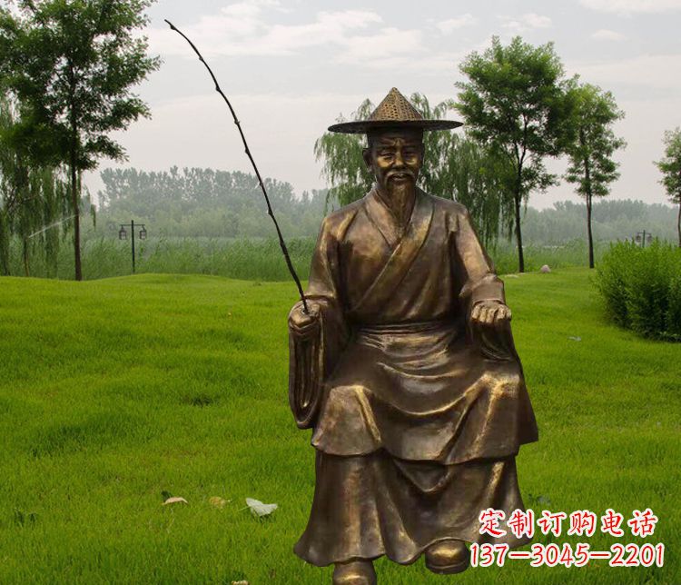 吉林铜雕姜太公钓鱼