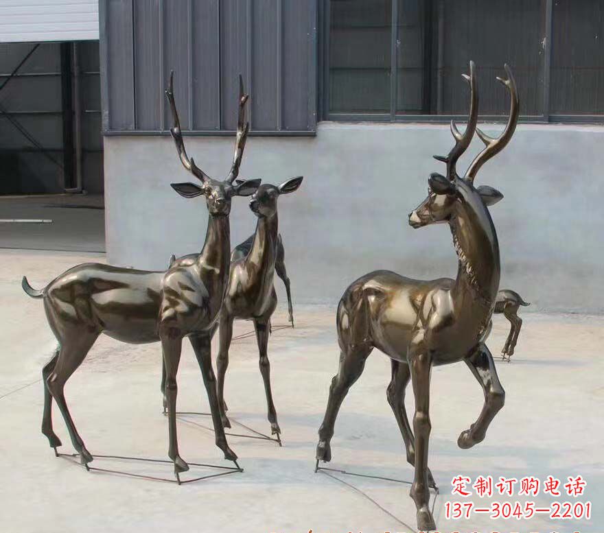 吉林铜雕鹿群雕塑