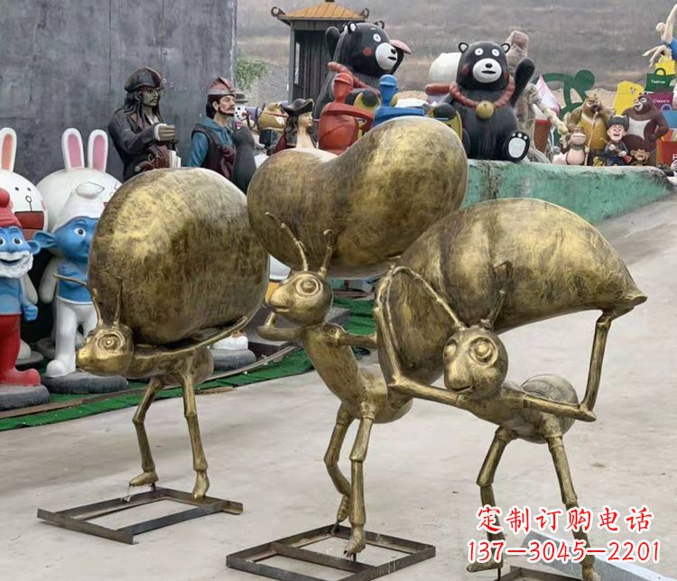 吉林铜雕蚂蚁搬家雕塑