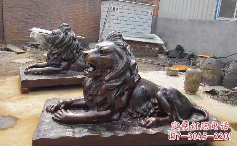 吉林铜雕狮子户外摆件镇宅动物雕塑