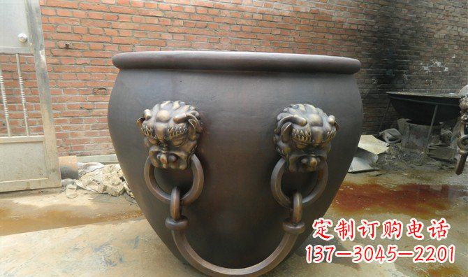 吉林铜雕水缸寺庙景观雕塑_2