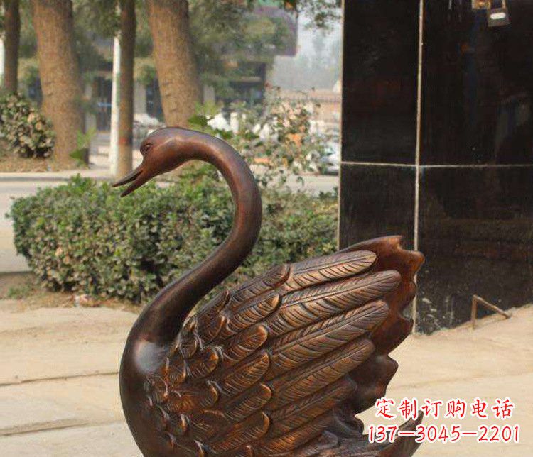 吉林铜雕水景天鹅动物雕塑