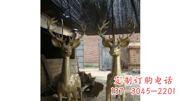 吉林铜雕小鹿公园动物雕塑 (2)