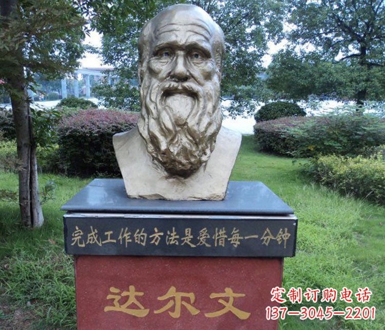 吉林铜雕校园达尔文肖像雕塑