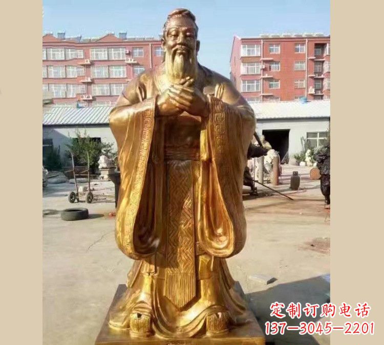 吉林铜雕校园孔子