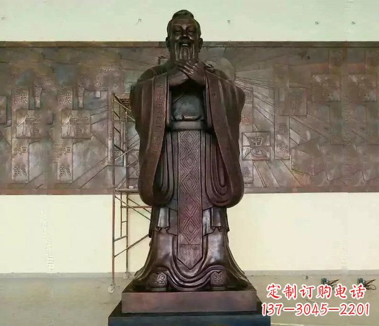 吉林铜雕校园孔子文化雕塑摆件 (2)