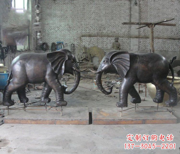 吉林铜雕园林动物大象雕塑 (2)
