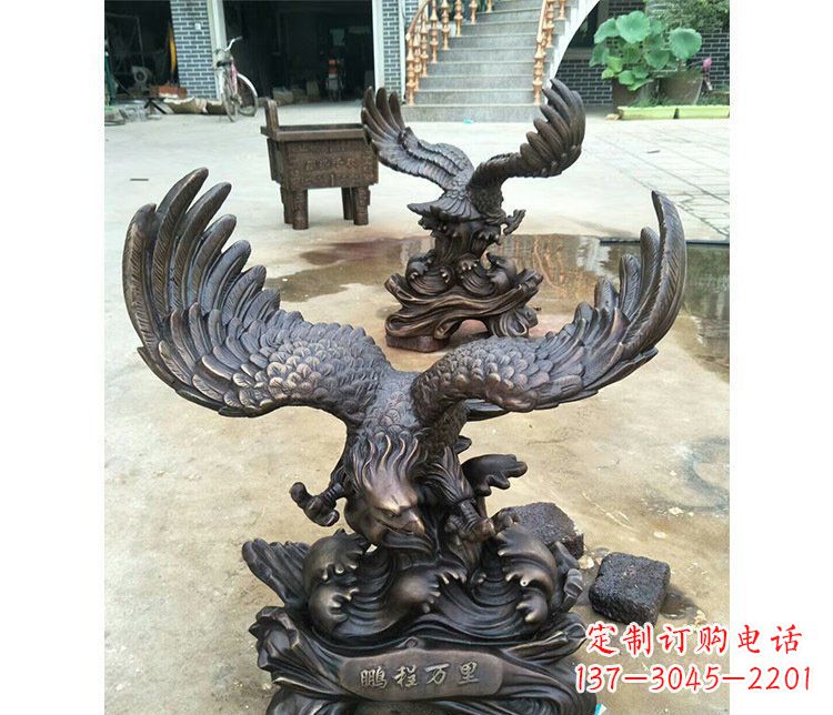 吉林铜雕园林飞鹰动物雕塑
