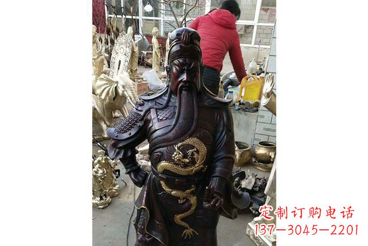 吉林铜雕镇宅关公寺庙神像雕塑摆件 (4)