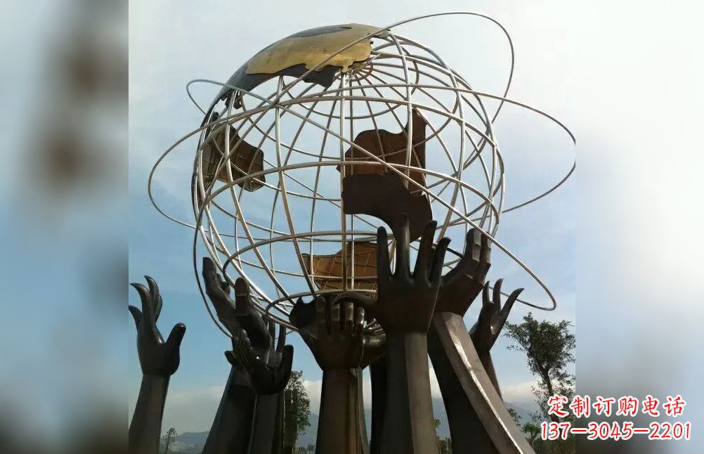吉林托起地球不锈钢雕塑