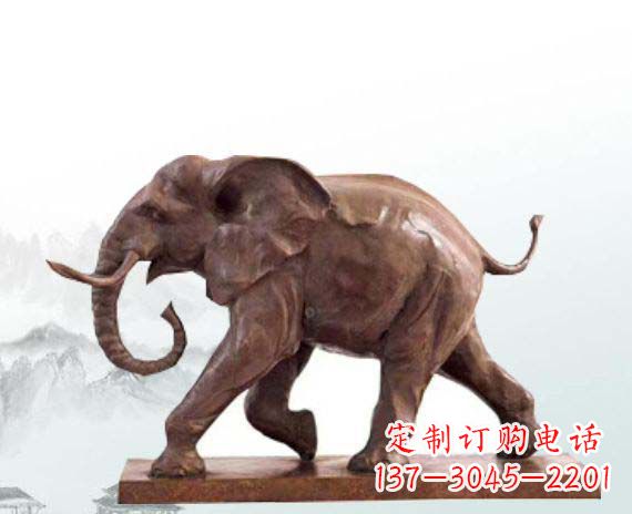 吉林晚霞红大象公园动物石雕