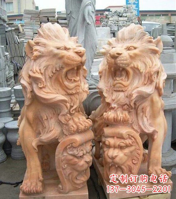 吉林晚霞红盾牌欧式狮子